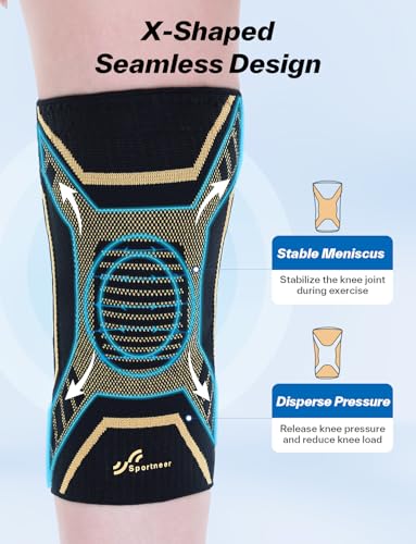 Sportneer Knee Brace with Dual Side Stabilizers – Maximum Support Compression Knee Sleeve for Men & Women, Anti-Slip Knee ...