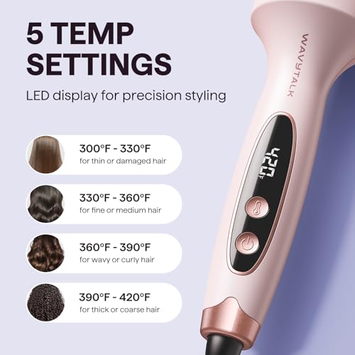 Wavytalk Thermal Brush Blowout Boost Grande, 1.77 Inch Heated Round Brush for Long Hair Blowout, Tourmaline Ceramic Negati...