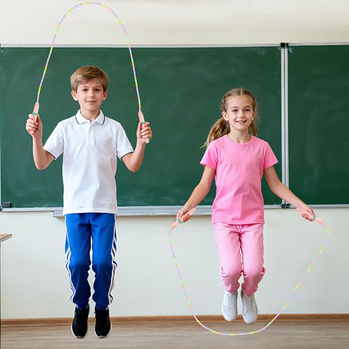 Beaded Jump Rope 1 Pack/2 Pack, ACEONE Segmented Skipping Rope for Kids Adults, Adjustable Tangle-Free Toddler Jumping Rop...
