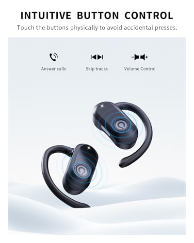 CXK Open Ear Headphones Bluetooth 5.4 Bone Conduction Headphones, True Wireless Earbuds with 60Hrs Stereo Sound, 0.27oz Li...