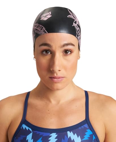 Arena Sirene Molded Silicone Swim Cap for Women Swimming Super Stretchy Durable Bathing Cap for Long Hair Tight Fit, One Size