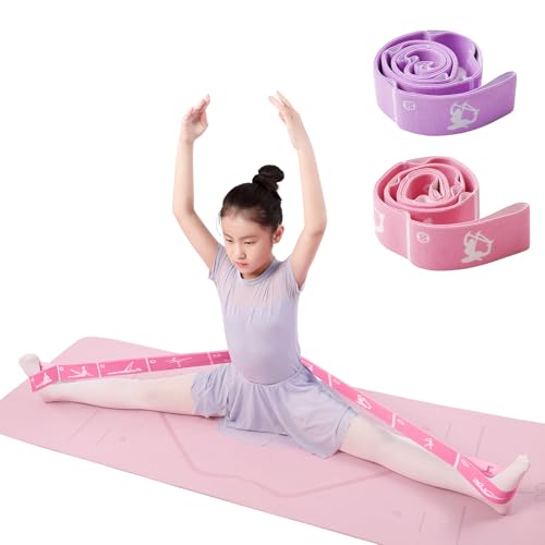 Xensamy 2-Pack Adjustable Kids Dance Stretch Bands - 8-Loop Elastic Bands for Ballet, Latin, Yoga, Gymnastics & Stretching...