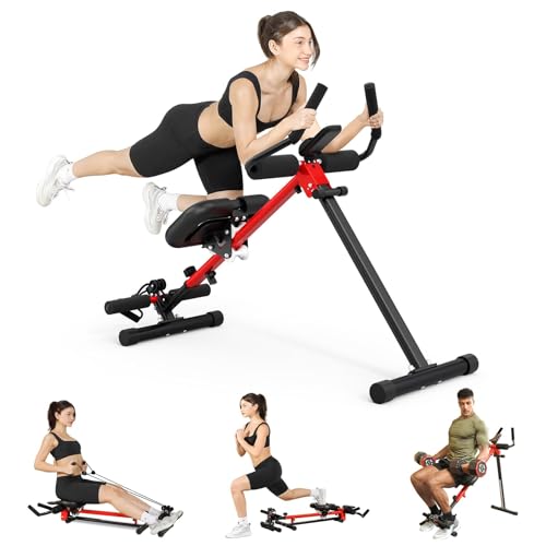 Yoleo 2 in 1 Ab & Rowing Machines for Home, Foldable Ab Workout Equipment, Ab Trainer Machine for Stomach Workout, Ab Crun...
