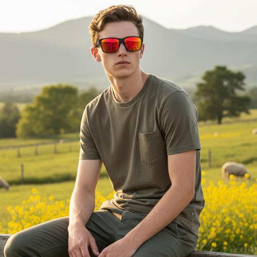kimorn Polarized Sunglasses for Men, Lightweight Mens Sunglasses UV400 Protection