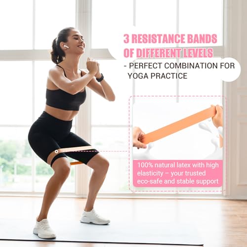 JHMFDDSB Pilates Ring Set, Pilates Essentials Kit with Pilates Ring and Ball, 3 Resistance Bands, Portable Bag & Training ...