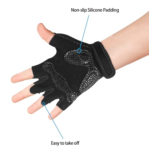 Luwint Kids Workout Gloves, Ventilated Grip Exercise Gloves for Boys and Girls Weightlifting Hanging Gym, Children 3-12 Years