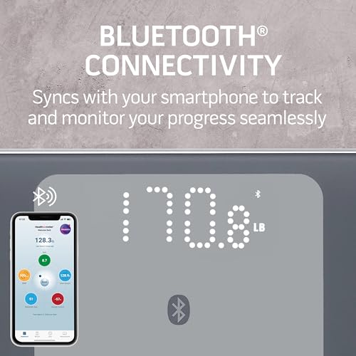 Health o meter Bluetooth Digital Bathroom Scale with Smart Connectivity BMI & Body Fat Tracking 440 lb Capacity for Multip...
