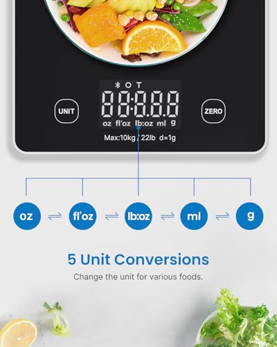 RENPHO Digital Kitchen Scale, Smart Food Weight Scale with Nutritional Calculator, Gram Scale for Weight Loss Cooking Baki...