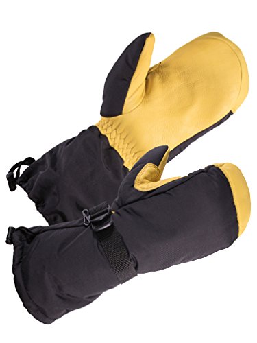 SKYDEER Waterproof and Windproof Genuine Deerskin Leather Ski Gloves with 150G 3M Thinsulate Insulation (SD8648T)