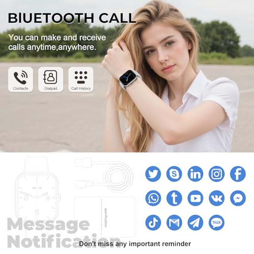 Smart Watch for Men Women, 1.83" HD Touchscreen Fitness Watch with Bluetooth Call & Message Notifications, 110+ Sport Mode...