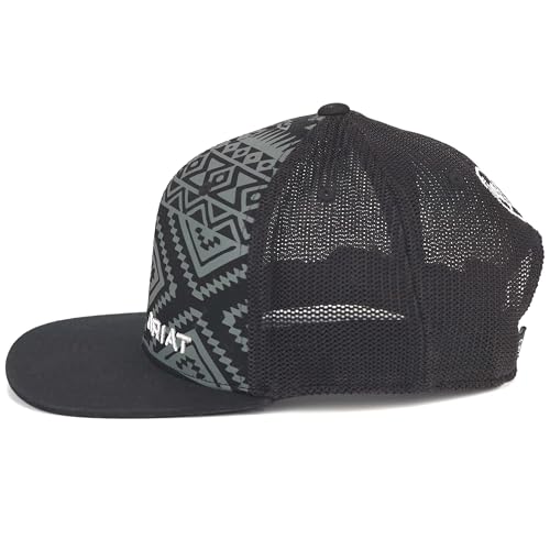ARIAT Men's Aztec Black Flat Bill Cap