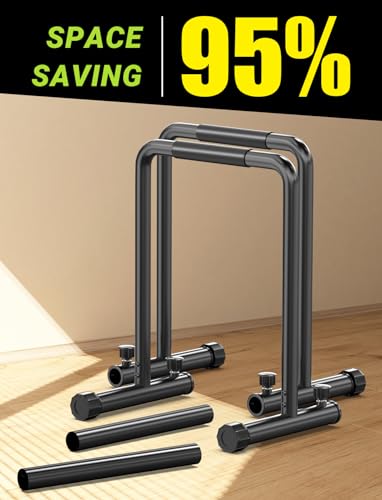 YOLEO Adjustable Dip Bar- 1100lbs Dip Station Portable Functional Fitness Bar with Safety Connector, Heavy Duty Dip Stand ...