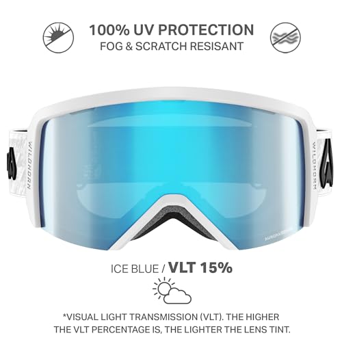 Wildhorn Cristo Ski Goggles Men Women 100% UV Anti-Fog OTG Snowboard Goggles- US Ski Team Official Supplier- Snow Goggles