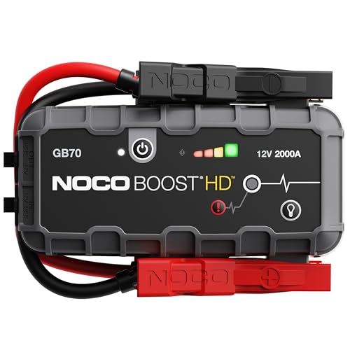NOCO Boost GB70: 2000A UltraSafe Jump Starter – 12V Lithium Battery Booster Pack, Portable Jump Box, Power Bank & Jumper C...