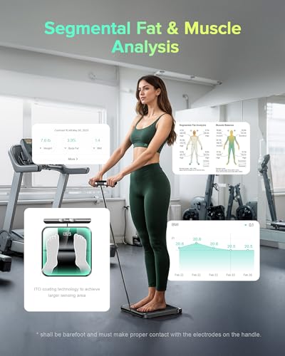 RunStar Scale for Body Weight and Fat, Full-Body Bathroom Scale with 8 Electrodes for BMI, Muscle Mass, High-Accuracy Body...