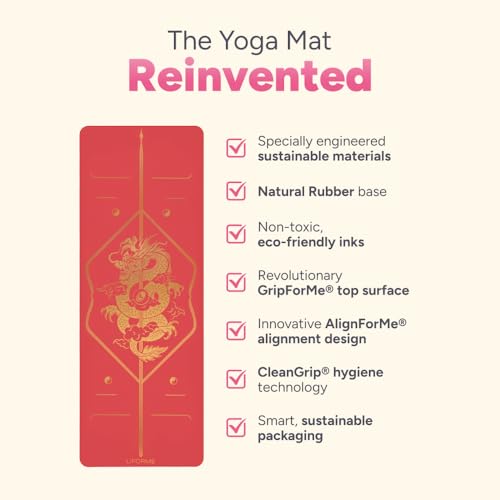 Liforme Zodiac New Year Collection - Free Yoga Bag Included - Patented Alignment System, Warrior-like Grip, Non-Slip, Eco-...