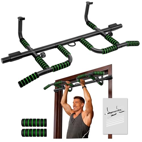 VBSD Upgrade Pull Up Bar for Doorway with Ergonomic Grip, Upto 440 Lbs Capacity No Screws Pullup Bar for Home Gym Indoor E...