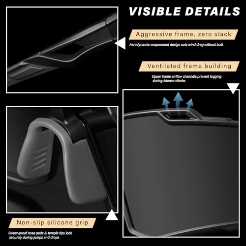 Polarized Sport Sunglasses Men Cycling Driving Fishing UV Protection Sun Glasses Lightweight Big Frame Mountain Bike Goggles