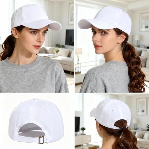 Mytephoon 2 Pack Cotton Plain Baseball Caps for Men Women, Adjustable Soft Blank Hat, Gift for Dad Mom Husband Wife