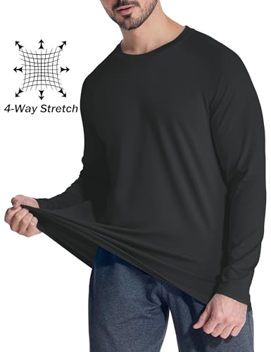 MAGCOMSEN Men's Thermal Shirt Fleece Lined Long Sleeve Athletic Base Layer Workout Top
