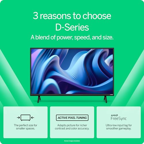 VIZIO 24-inch D-Series Full HD 1080p Smart TV with Apple AirPlay and Chromecast Built-in, Alexa Compatibility, D24f-J09, 2...