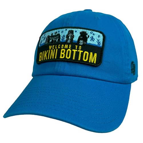 Popfunk Spongebob Bikini Bottom Patch Dad Hat - The U18 Adjustable Relaxed-Fit Cap - Unisex for Men and Women