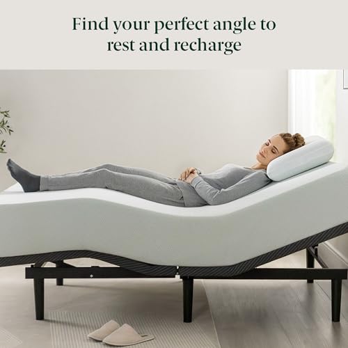 Zinus Nadia Adjustable Bed Frame, Electric Reclining Platform Bed Base, 5-Function Wireless Remote, Independent Head and F...