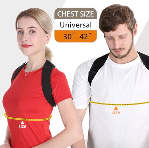 Schiara Posture Corrector for Men and Women, Comfortable Upper and Back Brace, Adjustable Back Straightener Support for Ba...