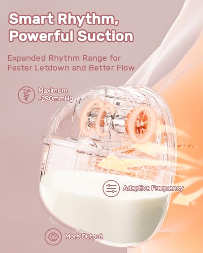 NCVI Wearable Hands Free Breast Pump, 4 Modes & 9 Levels with Multitronic Suction, Ultra-Quiet <42dB, Long Battery Life (1...
