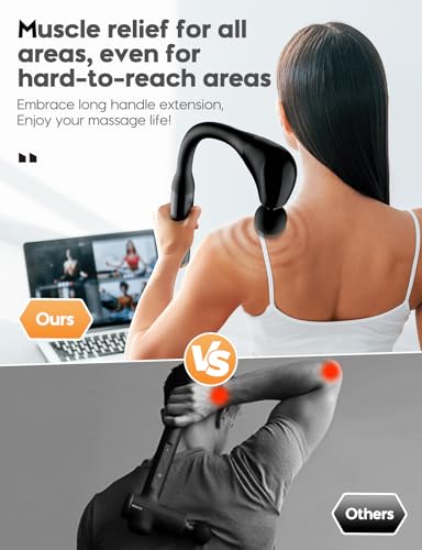 FVZ Massage Gun with Upgraded Extension Handle, 10MM Massage Gun Deep Tissue, Back Massager, Muscles/Neck/Shoulders/Waist/...
