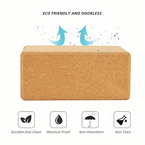 MBHKRRS Yoga Block - Fine-Grain Cork Block, Yoga Equipment, Home Gym Accessory, Pilates Tool, Lightweight for Travel, Extr...