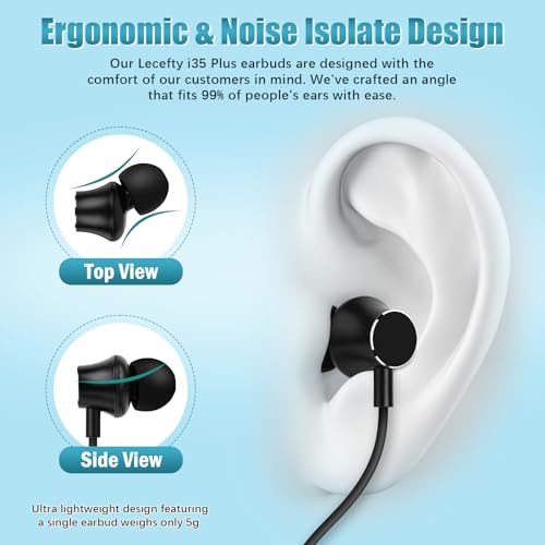 Lecefty Neckband Bluetooth Headphones, 200H Extra Long Playtime Wireless Stereo Neckband Earbuds with Microphone, Waterpro...
