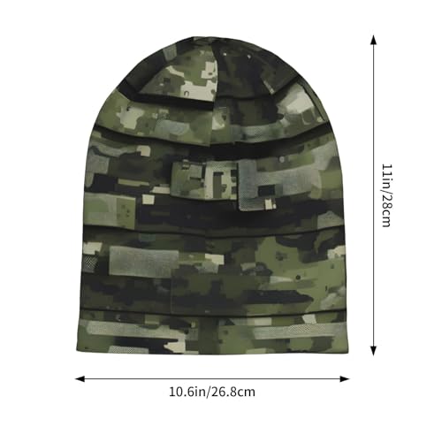 YANYU Digital Camo Print Soft Beanie Hat for Men Women Warm Fashion Cap for Jogging Cycling Gift Outdoor Use Black