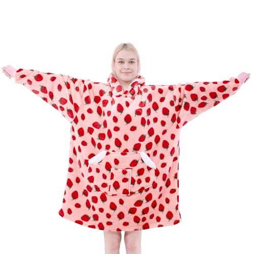 NORD ECO Wearable Blanket Hoodie for Adult Women, Oversized Sherpa Fleece Hooded Sweatshirt, Cozy Blanket Hoodie with Slee...