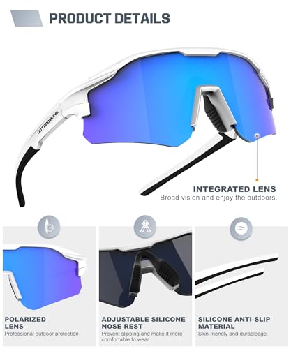OUTDOORKING Sport Polarized Sunglasses for Men and Women, Stylish and Lightweight Cycling Sunglasses with UV400 Protection