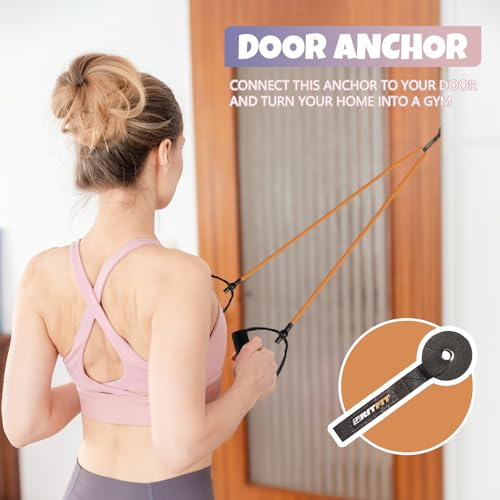 RitFit Single Resistance Exercise Band with Comfortable Handles - Ideal for Physical Therapy, Strength Training, Muscle To...
