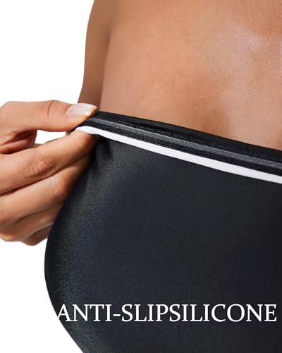 SUUKSESS Women One Piece Tummy Control Swimsuit Strapless Bandeau Bathing Suit
