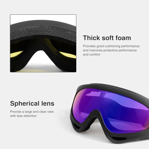 Ukontagood 8 Pack Ski Goggles, Motorcycle Goggles Dirt Bike Goggle, Snowboard Goggles for Adult Men Women Youth