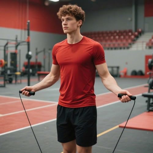 Jump Rope, Adjustable Jump Ropes for Fitness for Women Men and Kids Tangle-Free Rapid Speed Jumping Rope Cable with Ball B...
