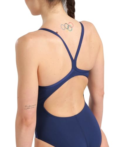 Arena Womens Arena Performance Women's Marbled Sports Swimsuit Light Drop Back Bathing Suit
