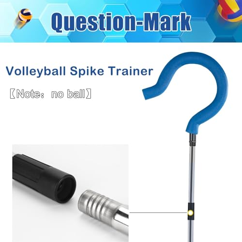 Adjustable Volleyball Spike Trainer with Question Mark Hook, Portable Lightweight Hitting Trainer for Serving, Spiking & J...