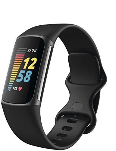 Fitbit Charge 5 Advanced Fitness Tracker with GPS, Heart Rate, Sleep & Health Tracker - Power Bundle with Adapter (Graphit...