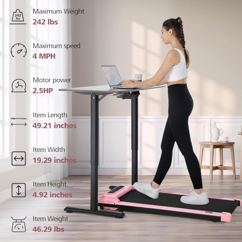ANCHEER Walking Pads, 2 in 1 Under Desk Treadmill 2.5HP Compact Running Machine with Remote Control, 300lbs Weight Capacit...