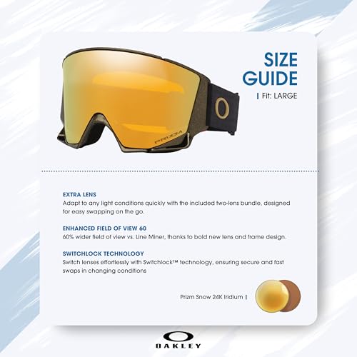 Oakley Flow Scape M/L Ski Goggles For Men For Women OO7145, OO7147 + BUNDLE with ACCESSORY EYEWEAR KIT