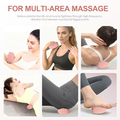 YIXIUTEN Vibrating Massage Ball for Muscle Recovery, Silicone Myofascial Massage Ball, Plantar Fasciitis Relief,Hip & Psoa...