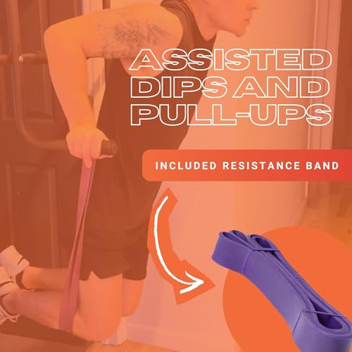 Folding Door Pullup Bar and Dip Bar Station - NO WOBBLE, Home Gym, Easy Storage, Power Tower Dip Station and Pull-up Bar f...
