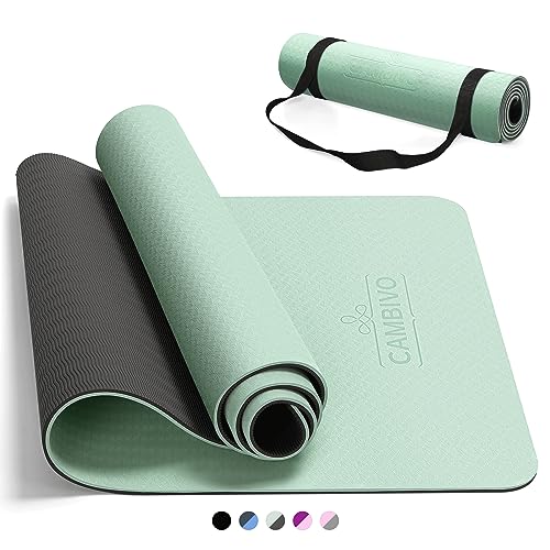 CAMBIVO Yoga Mat for Women Men Kids, 1/3 & 1/4 & 2/5 Inch Extra Thick Yoga Mat Non Slip, 72" x 24" TPE Yoga Mats, Workout ...