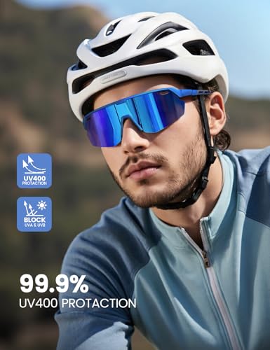 Lamicall 24g Polarized Sports Sunglasses for Men Women - UV400 Protection Sun Glasses Gifts for Running Cycling Baseball
