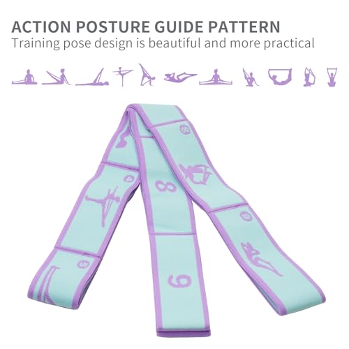 Elastic Yoga Stretching Strap with 9 Loops Pattern Guide, Stretch Straps for Pilates, Dance, Gymnastics Physical Therapy, ...
