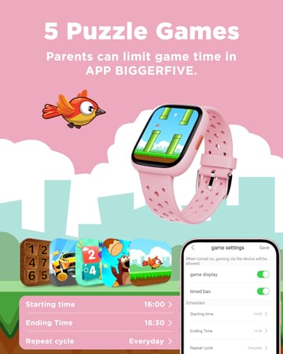 BIGGERFIVE Smart Watch for Kids, 1.8" Fitness Tracker Watch Pedometer, Heart Rate, Sleep Monitor, IP68 Waterproof, Calorie...